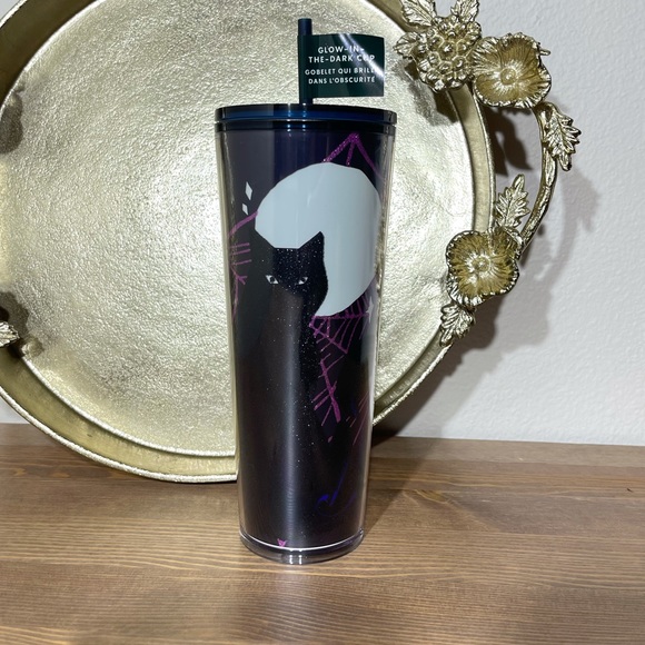 Starbucks Halloween GITD Black Cat Tumbler